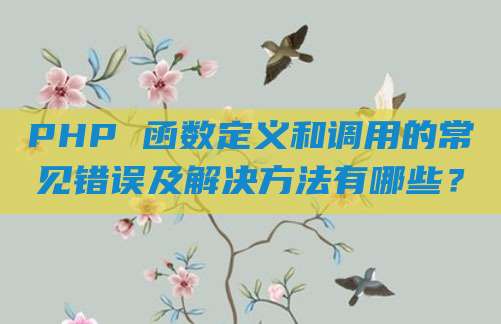 PHP 函数定义和调用的常见错误及解决方法有哪些?