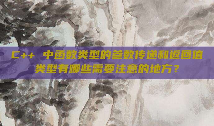 C++ 中函数类型的参数传递和返回值类型有哪些需要注意的地方?
