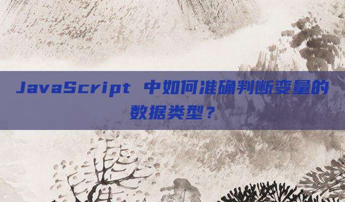 JavaScript 中如何准确判断变量的数据类型?