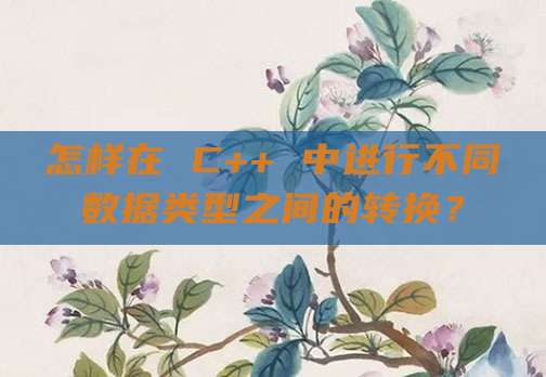 怎样在 C++ 中进行不同数据类型之间的转换?