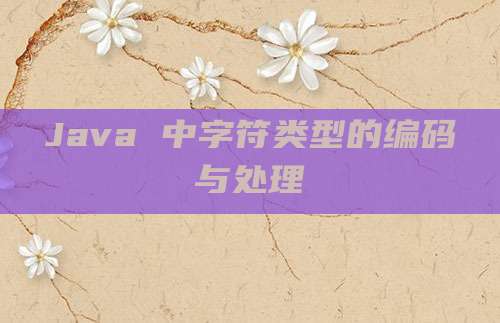 Java 中字符类型的编码与处理