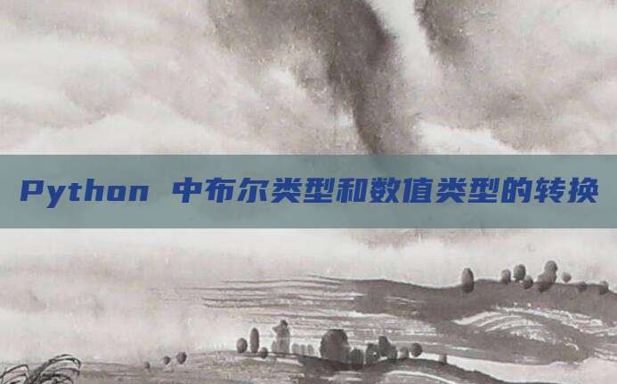 Python 中布尔类型和数值类型的转换