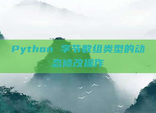 Python 字节数组类型的动态修改操作