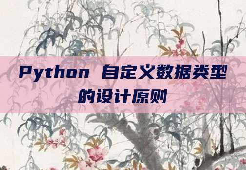 Python 自定义数据类型的设计原则