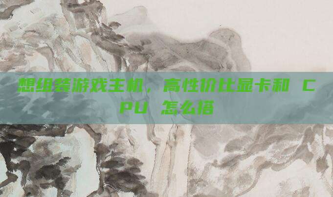 想组装游戏主机,高性价比显卡和 CPU 怎么搭