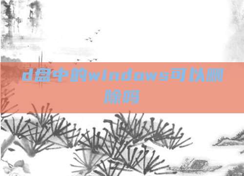 d盘中的windows可以删除吗