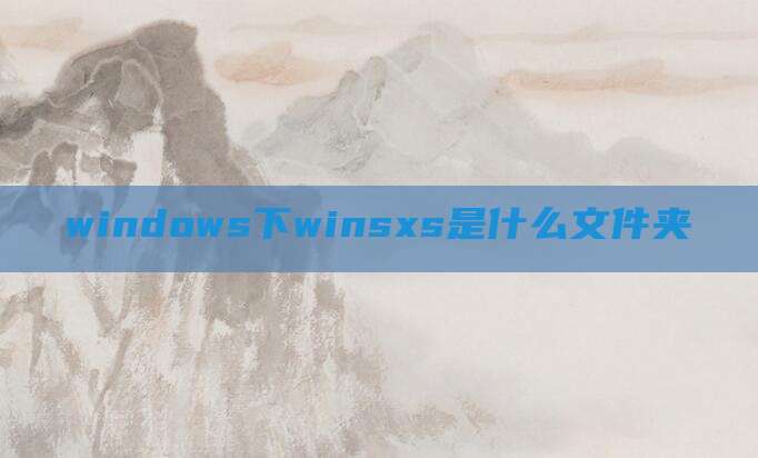 windows下winsxs是什么文件夹