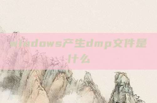 windows产生dmp文件是什么