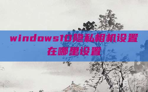 windows10隐私相机设置在哪里设置