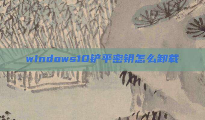 windows10铲平密钥怎么卸载