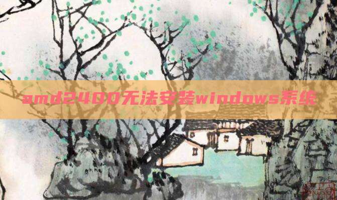 amd2400无法安装windows系统