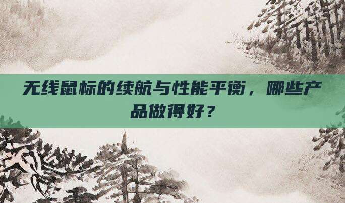 无线鼠标的续航与性能平衡,哪些产品做得好?