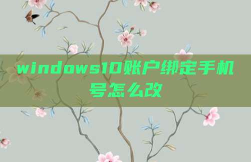 windows10账户绑定手机号怎么改