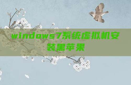 windows7系统虚拟机安装黑苹果