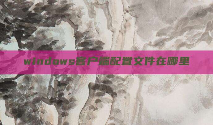 windows客户端配置文件在哪里