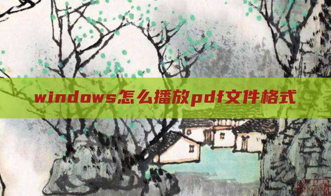 windows怎么播放pdf文件格式
