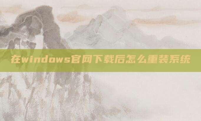 在windows官网下载后怎么重装系统