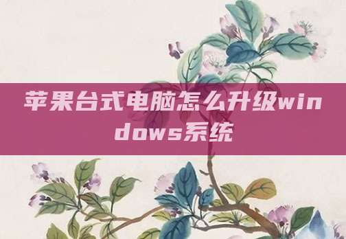 苹果台式电脑怎么升级windows系统