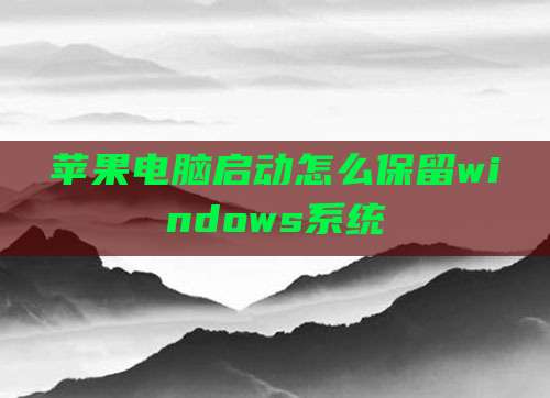 苹果电脑启动怎么保留windows系统