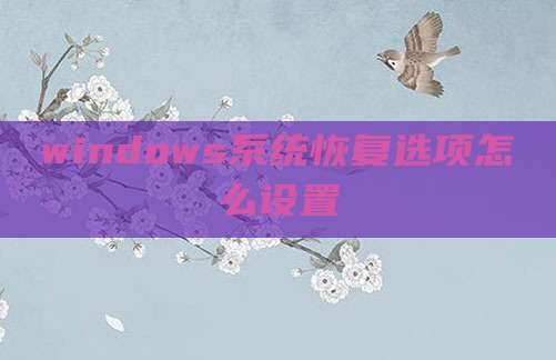 windows系统恢复选项怎么设置