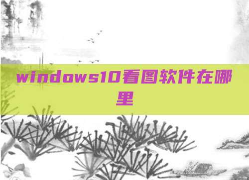 windows10看图软件在哪里