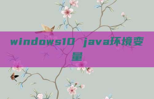 windows10 java环境变量