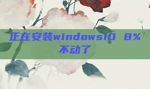 正在安装windows10 8%不动了