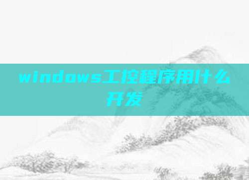 windows工控程序用什么开发