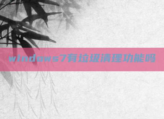 windows7有垃圾清理功能吗