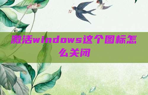 激活windows这个图标怎么关闭