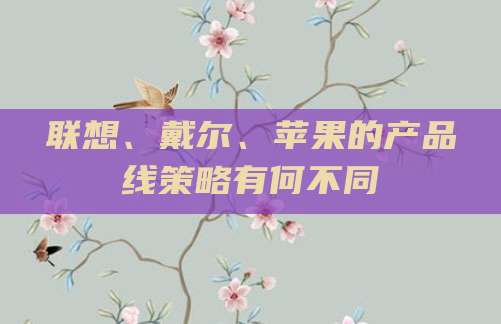 联想、戴尔、苹果的产品线策略有何不同