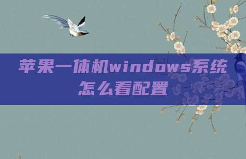 苹果一体机windows系统怎么看配置