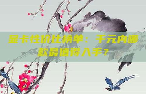 显卡性价比榜单:千元内哪款最值得入手?