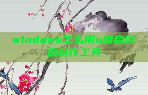 windows怎么用u盘启动盘制作工具