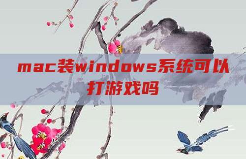 mac装windows系统可以打游戏吗