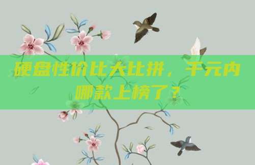 硬盘性价比大比拼,千元内哪款上榜了?