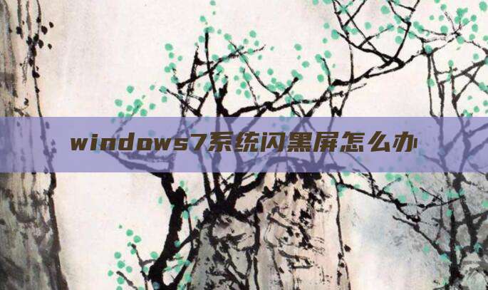 windows7系统闪黑屏怎么办