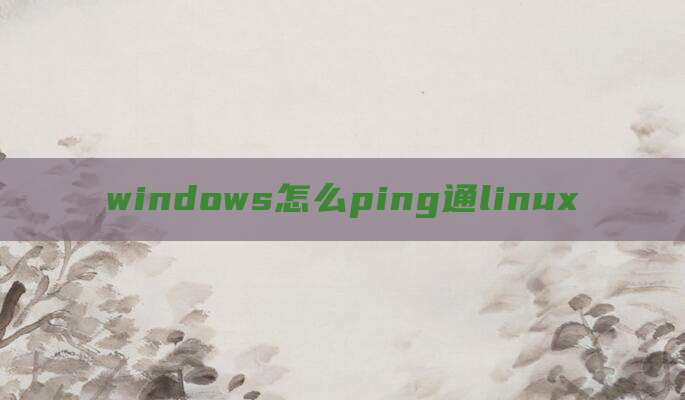 windows怎么ping通linux