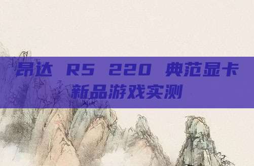 昂达 R5 220 典范显卡新品游戏实测