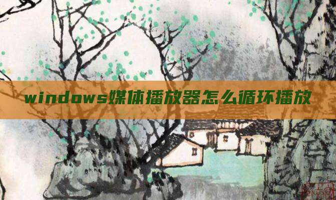 windows媒体播放器怎么循环播放