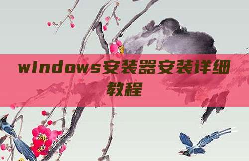 windows安装器安装详细教程