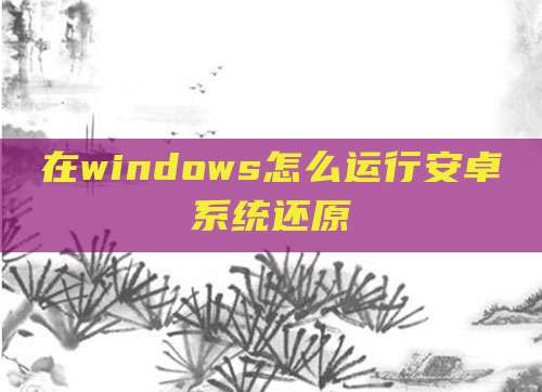 在windows怎么运行安卓系统还原