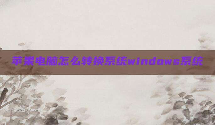 苹果电脑怎么转换系统windows系统