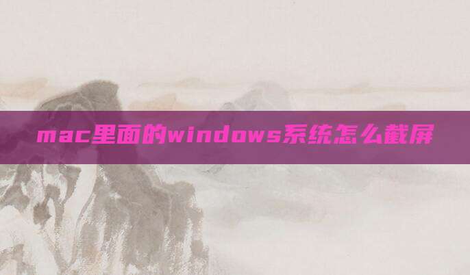 mac里面的windows系统怎么截屏