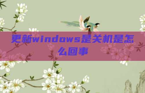 更新windows是关机是怎么回事