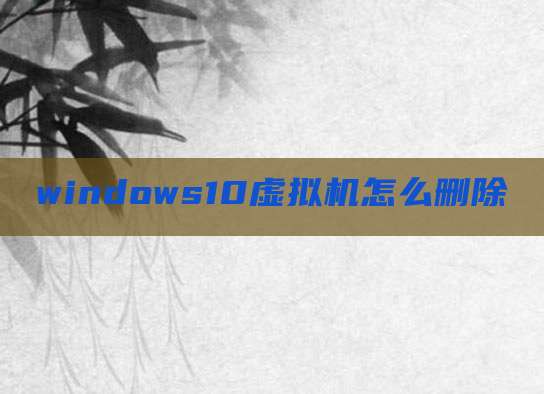 windows10虚拟机怎么删除