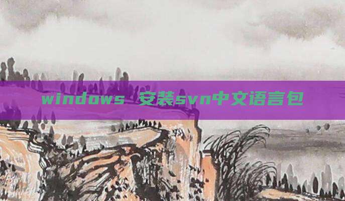 windows 安装svn中文语言包