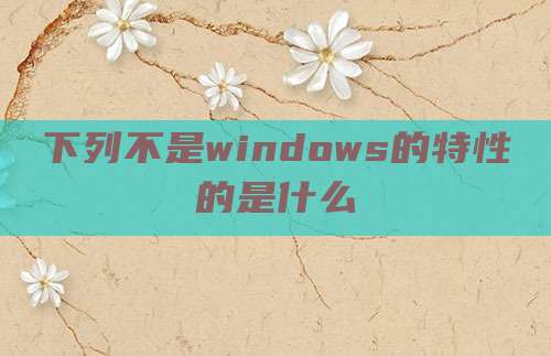 下列不是windows的特性的是什么