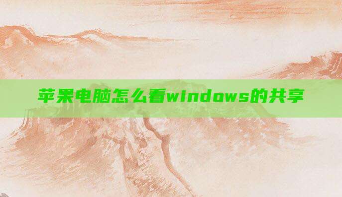 苹果电脑怎么看windows的共享