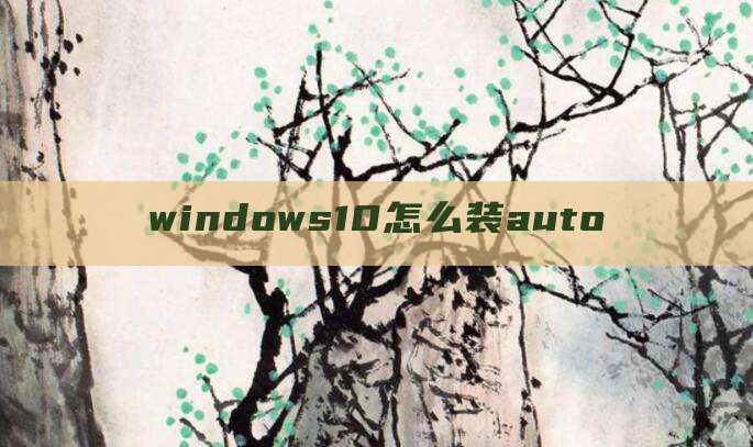 windows10怎么装auto